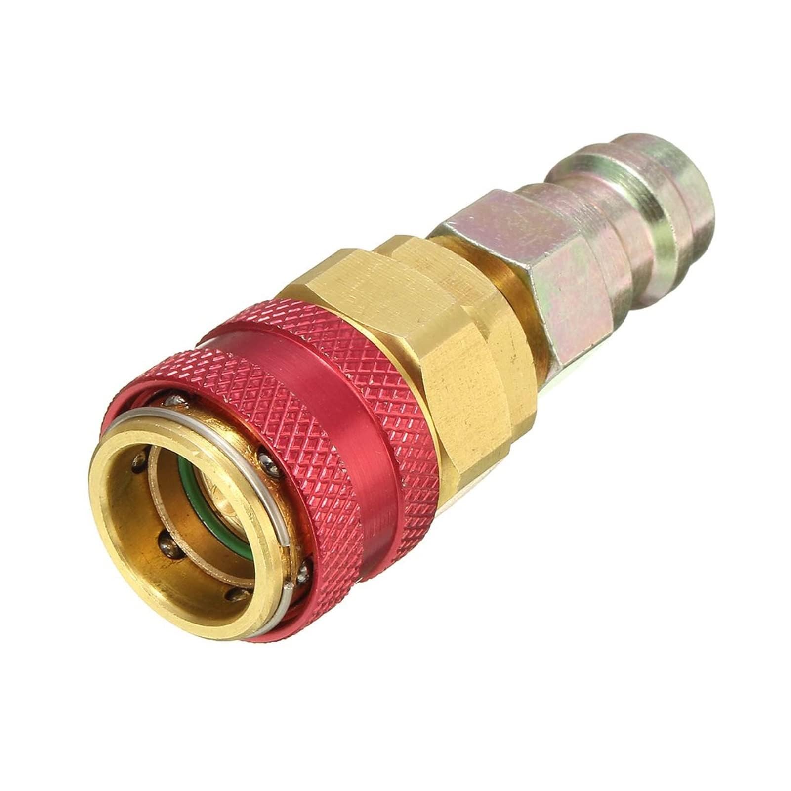 Adaptador de extensión lateral alta R134A, acoplador rápido alto y bajo, adaptador de acoplamiento rápido para aire acondicionado de coche, ajuste rápido para Ford, compatible con B-MW (Alto)