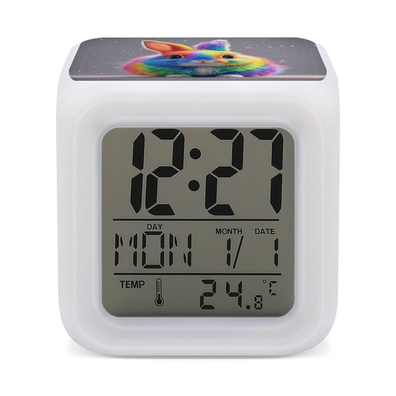 Reloj despertador infantil de conejo ideal para mesitas de noche y oficinas