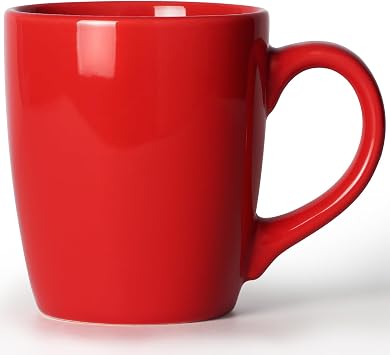 Large Coffee Mug, 20 OZ Extra Coffee Mug, Smooth Ceramic Tea Cup, Big Capacity and Large Handle, for Dad Men Women, Microwave & Dishwasher Safe, Red