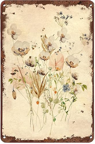 Cartel de lata de metal creativo con flores de vida silvestre, divertido letrero de hojalata de verano, decoración de pared para el hogar,