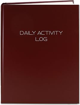 BookFactory Daily Activity Log Book / 365 Day Activities Logbook 384 Pages / 365 Page Diary, Burgundy Cover, Section Sewn Hardbound, 8 7/8 x 11 1/4 Made in USA