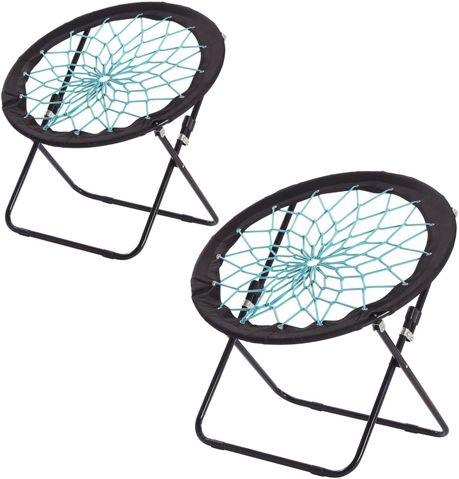CampLand Bunjo Bungee Dish Chair-Versatile Folding Chair with Fun Bouncy Design-for Room Garden Dorm Rooms