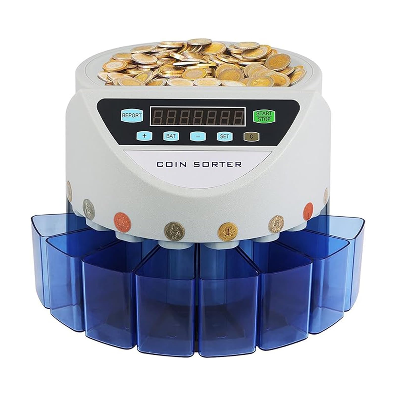 FHRKA 300 Coins/min Batch Counting Coin Sorter Coin Counter Professional Electric Automatic Machine Led Display For School