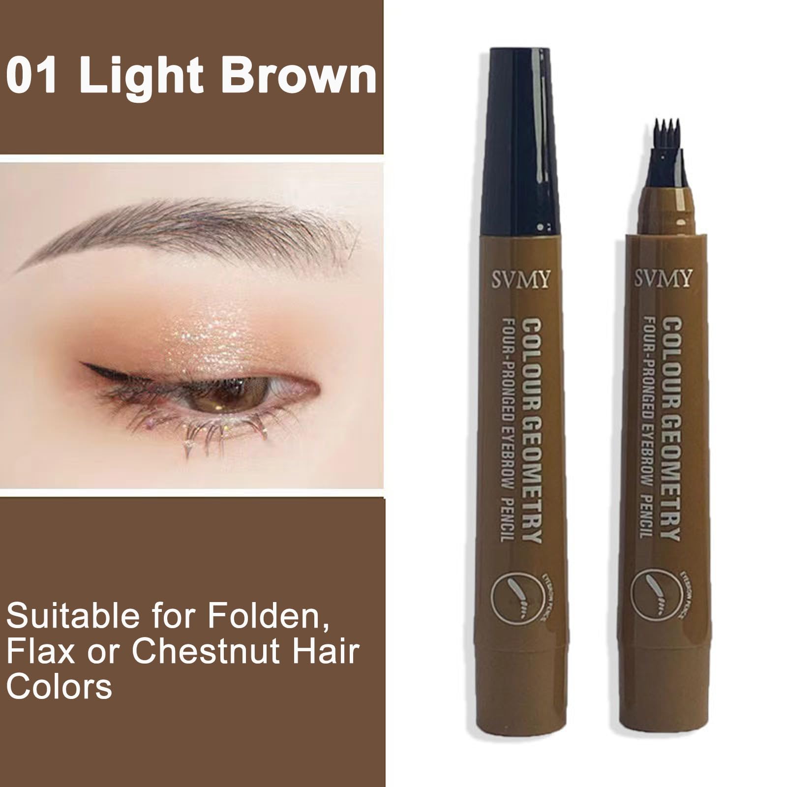 Amazon.com : MooGlamor 12 Pcs 4 Pronged Tip Eyebrow Pencil Set