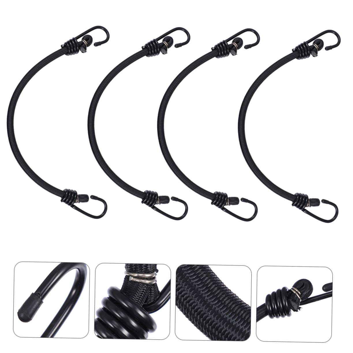 Lurrose 4pezzi Cinghia Elastica per Moto per Bici Cinghia Elastica Fissa per Bagagli Resistenti e Antistrappo Soluzione per Trasporto e Imballaggio