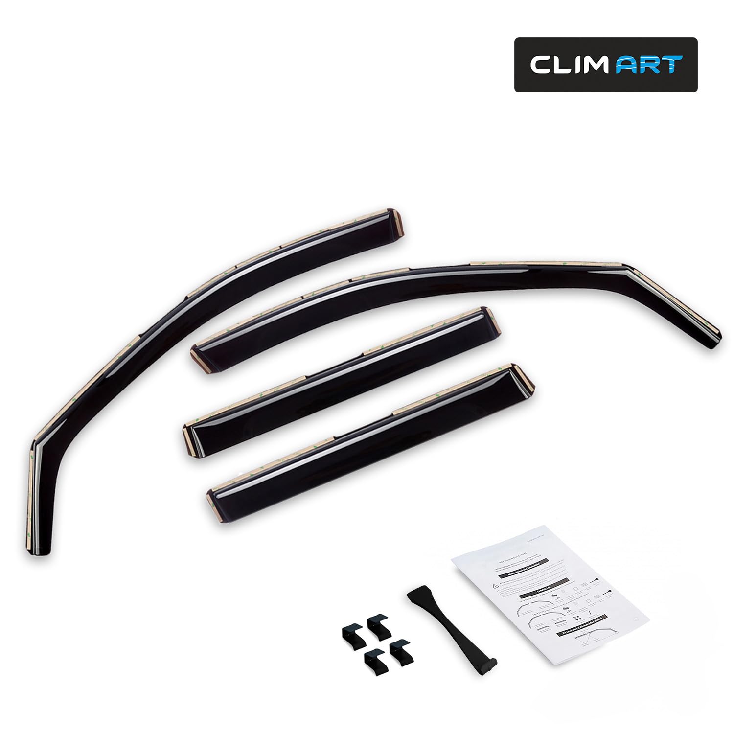 CLIM ART en Canal Deflectores de Aire para/compatible con Toyota RAV4 2019-2026 XA50 - Deflectors Ventanilla - Accesorios Coche - Derivabrisas -Deflectores de Viento - Cortavientos Ventana Coche-4ud N