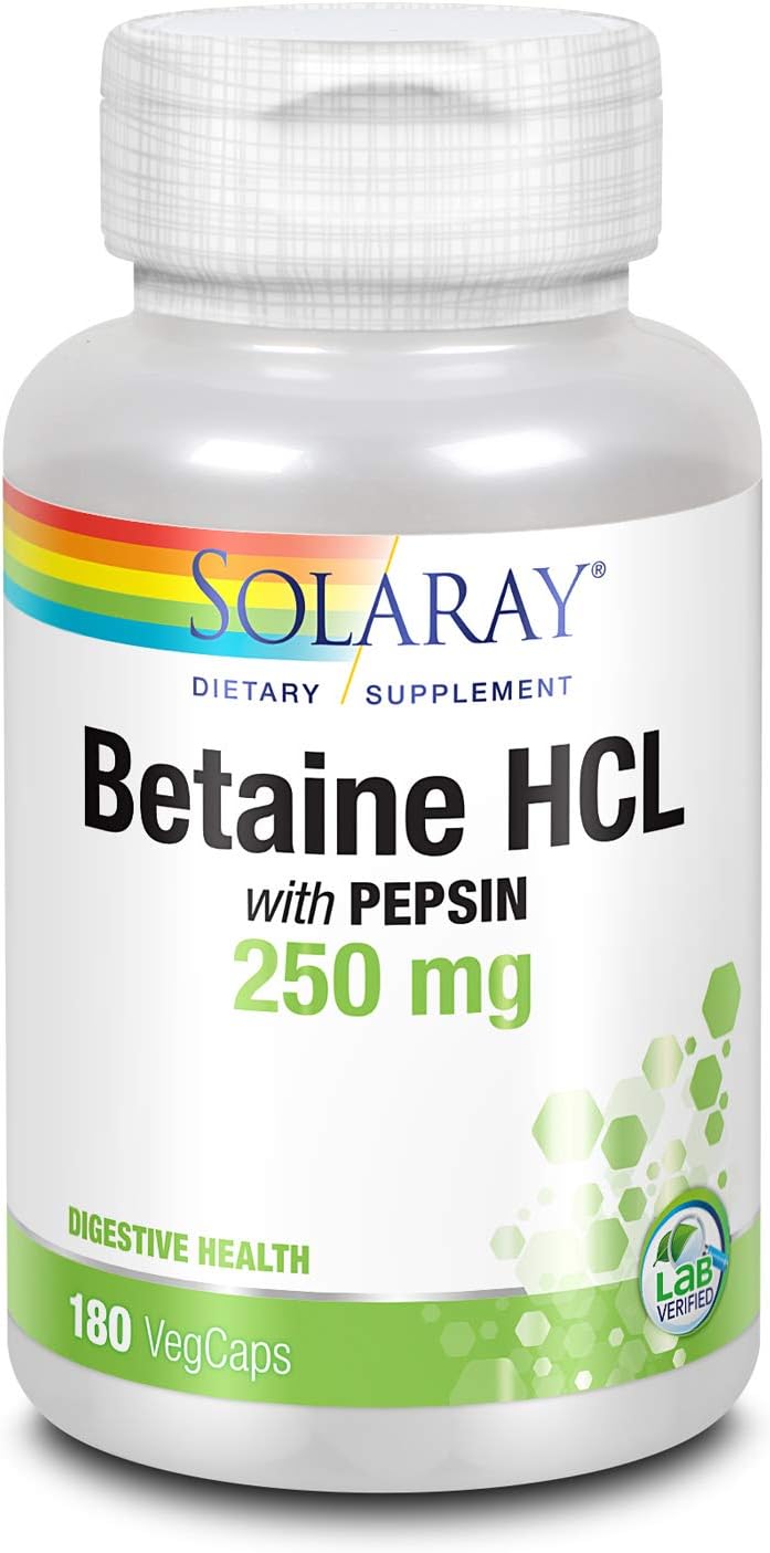 HCL with Pepsin - Digestive Support - 250 MG (180 Capsules)