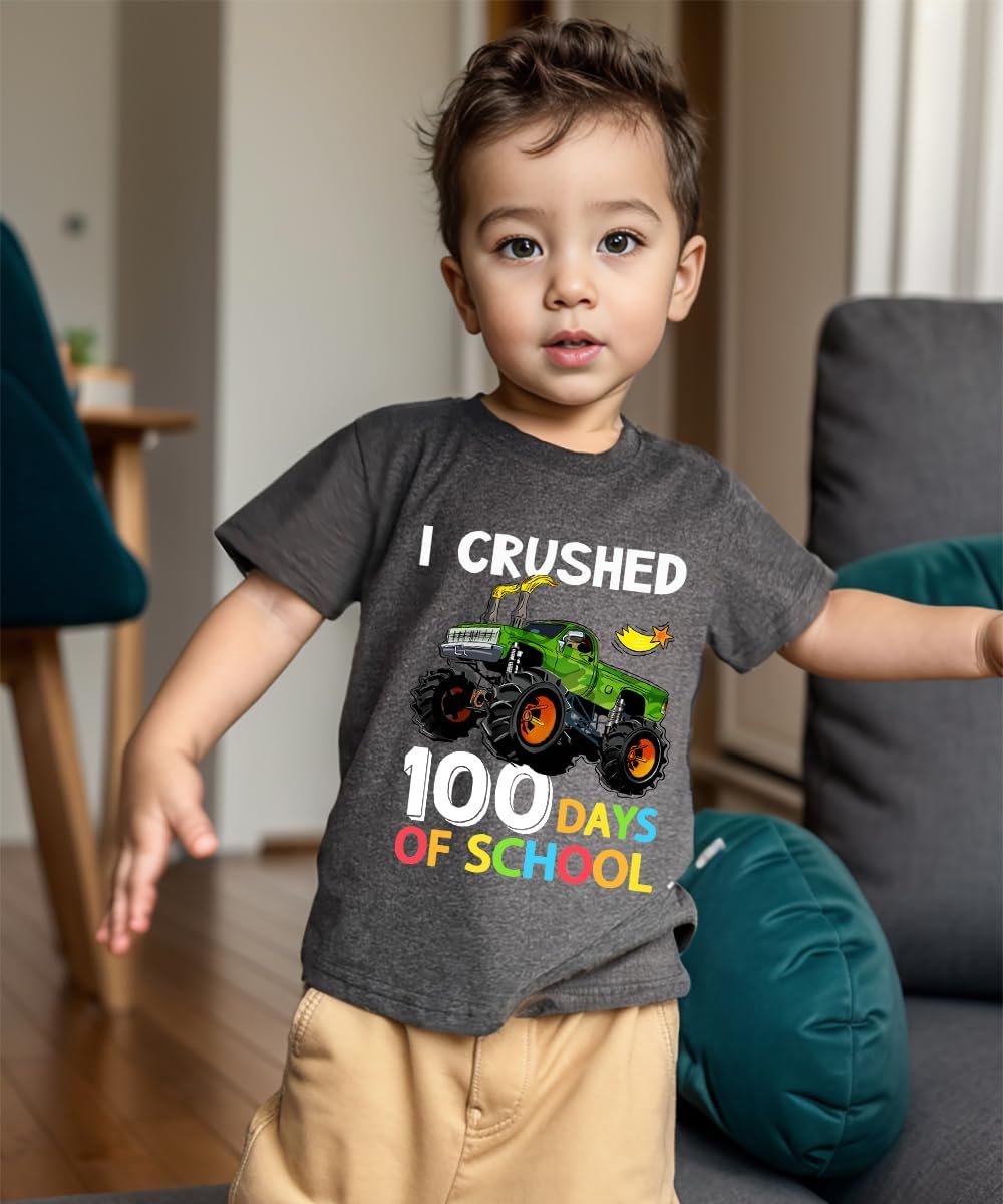 Cool 100 Days of School Shirt Girls Boys 100th Day of School Celebration Kids T-Shirt Tops 3-7 Years
