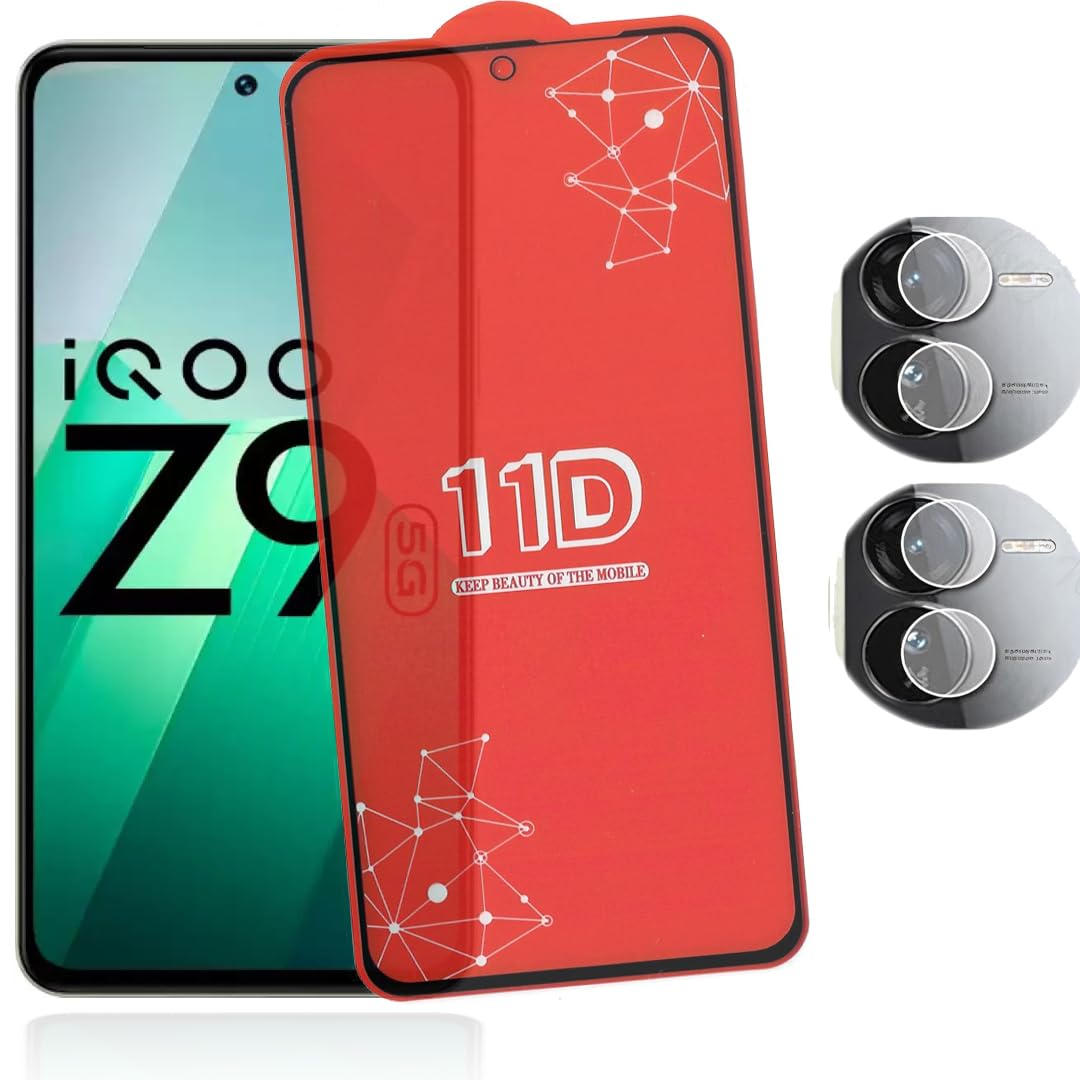 REDDWARF iQOO Z9 5G 11D Tempered Glass With Camera Lens Protector (2 in 1 Combo) - High Touch Sensitivity, Smooth Edge,Anti-Scratch (PACK OF 1) (B0CYVTTMX9) Amazon Price History, Amazon Price Tracker