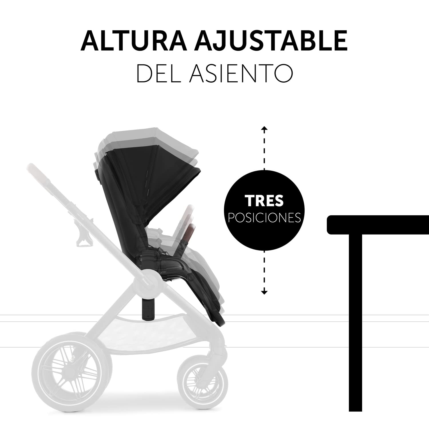 hauck Walk N Care Silla de Paseo Ligera 22 kg - Carro Bebe Reversible con Ruedas de Goma - Carrito Compacto con Cubrepiernas - Asiento y Manillar Ajustables - Capota XXL - Protección UV 50+ - Negro