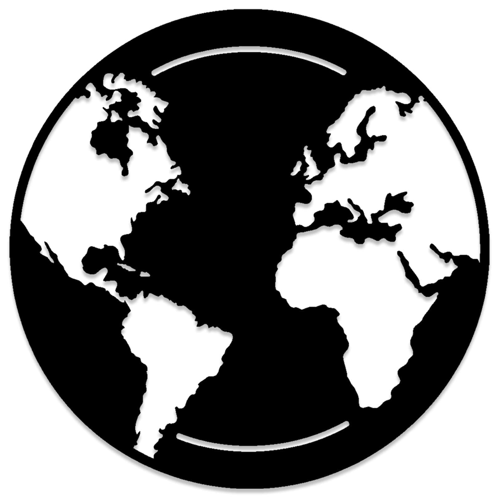 Decoración de pared de metal para sala de estar con mapa del mundo (61 cm)