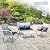 SereneLife Outdoor Living Rattan Furniture, Includes 1 Double & 2 Single Chairs with Cushion & 1 Glass-top Coffee Table 4 Piece Conversation/Chat Set (Light Grey)