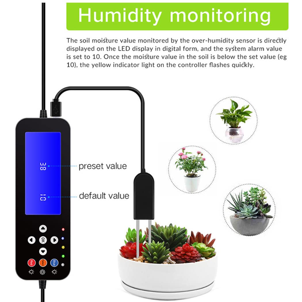 Luz de Crecimiento 5w LED Lámpara Bombillas Luces de Planta Espetro Interior Automático, 2 Cabezales, Luz para Plantas de 3 Modos 5 Niveles de Brillo, para Jardinería Bonsai de Interior