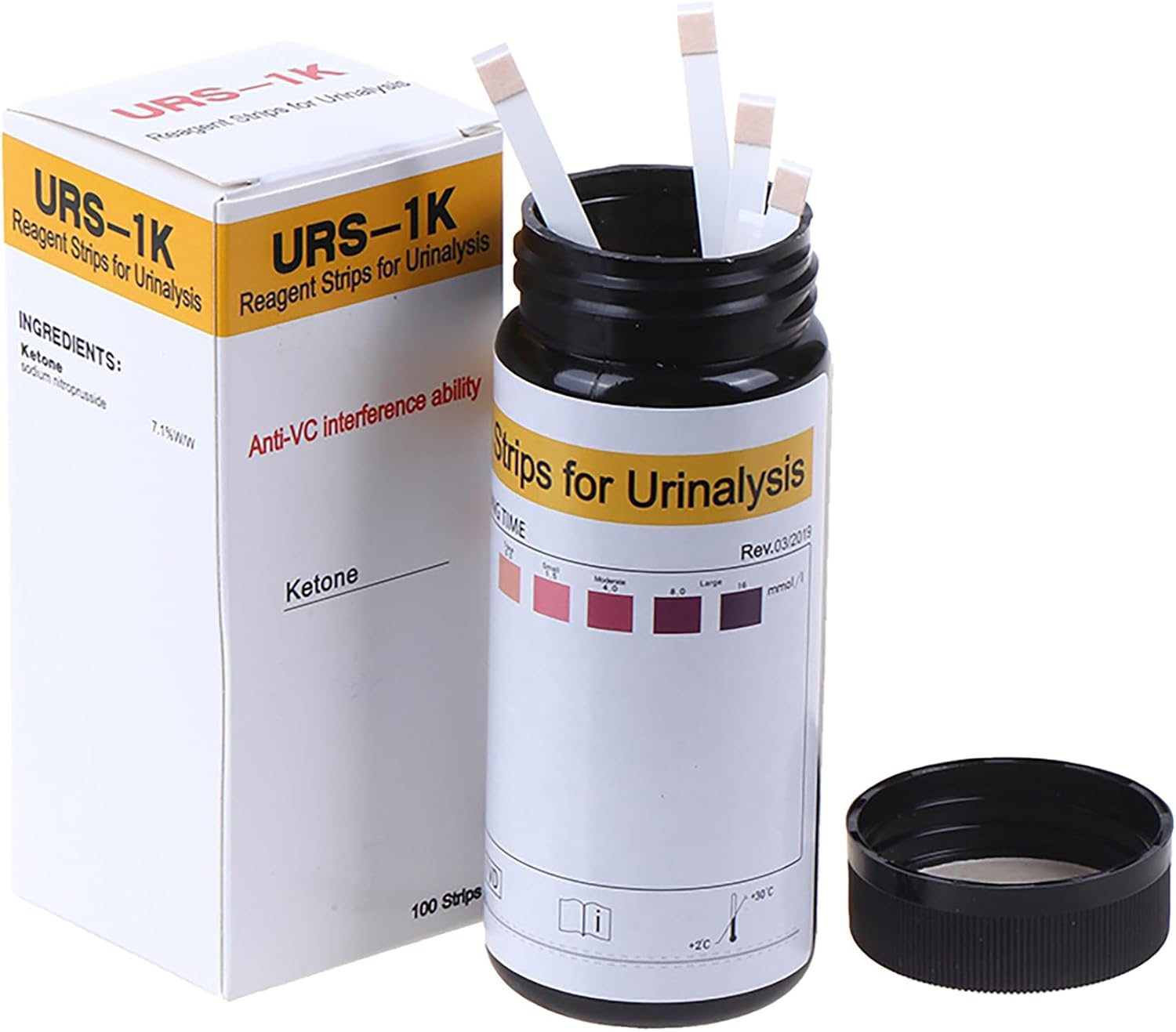 Keto Test Strips, Urine Test Strips, 100pcs Ketone Reagent Strips 15S