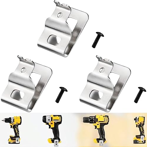 Miniatura 6 de N268241 N086039 (6 unidades) Juego de clips de herramientas de acero inoxidable con tornillos compatibles con Dewalt 20V Herramientas eléctricas