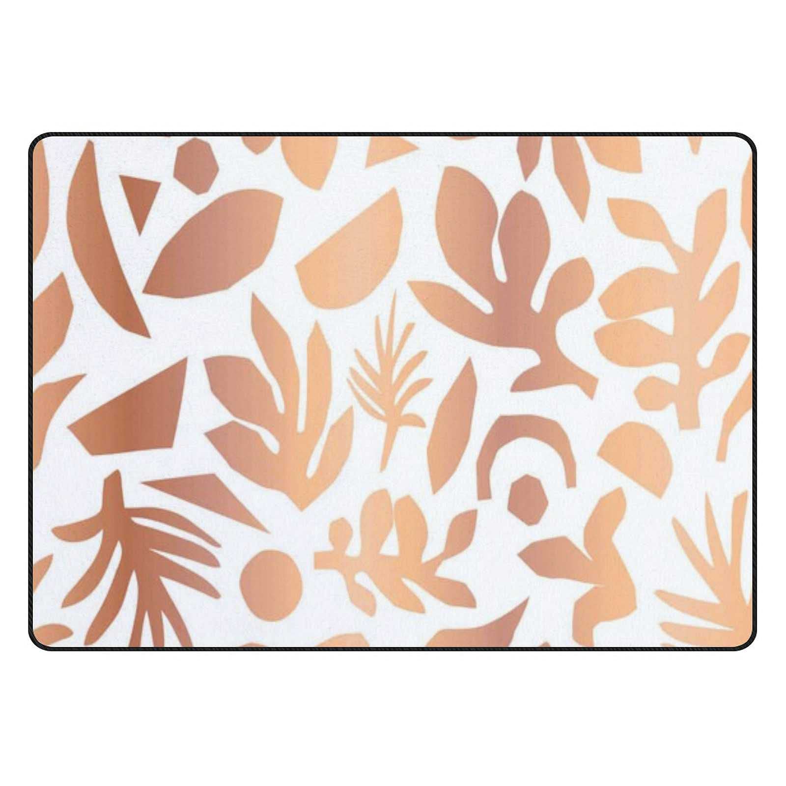Tapis floral doré 160x121 cm velours corail doux tapis de salon décoration intérieur