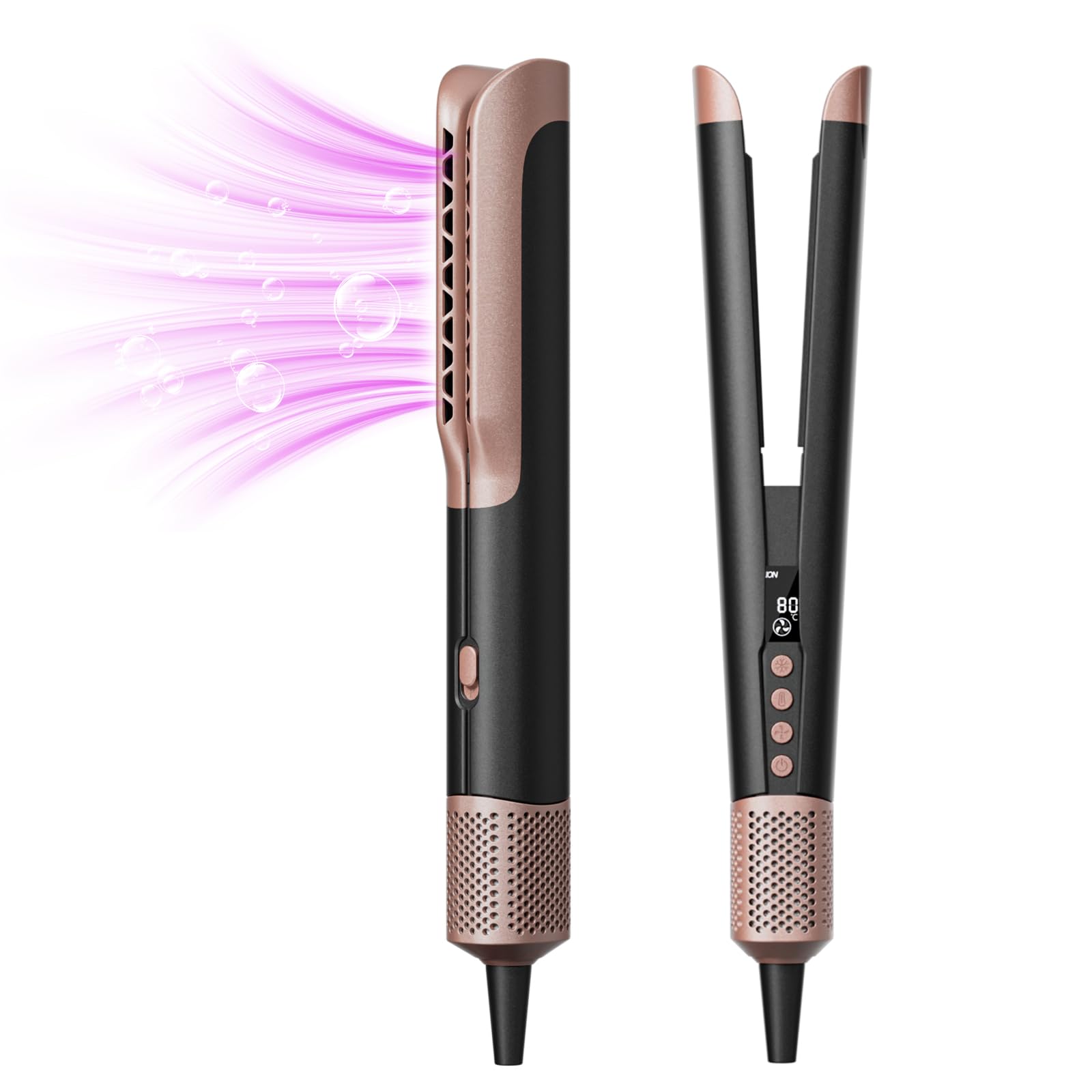 Airstraight Glätteisen mit Föhn, Ionen Air Haarglätter, Keine Hitzeschäden, Keine Heißen Platten, 110.000 U/min Air Straight Hair Straightener, 1300W, Max 160 ℃, für Mittleres Haar und Langes Haar