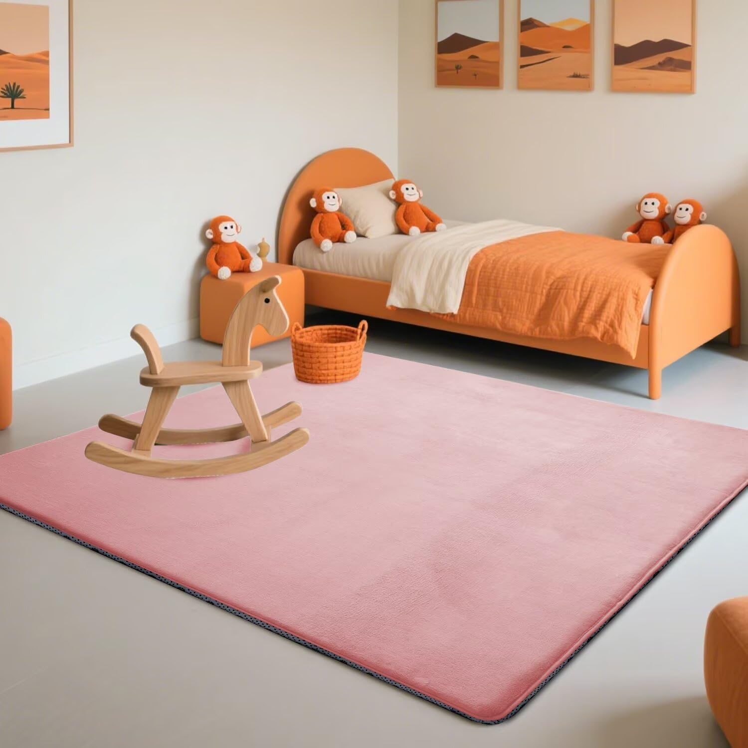 Krabbelmatte Baby, 3CM Dicker Spielmatte Baby (Rosa, 160x160CM) | Luxuriöser Komfort, Langlebigkeit, Haarabweisendes Enges Geflecht, Rutschfeste Unterseite, Weich Babyteppich für Schlafzimmer