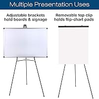 Vista 4 de Excello Global Products Soporte de caballete de presentación de aluminio Flip-Chart: paquete de 2 con patas telescópicas, 70 pulgadas (negro)