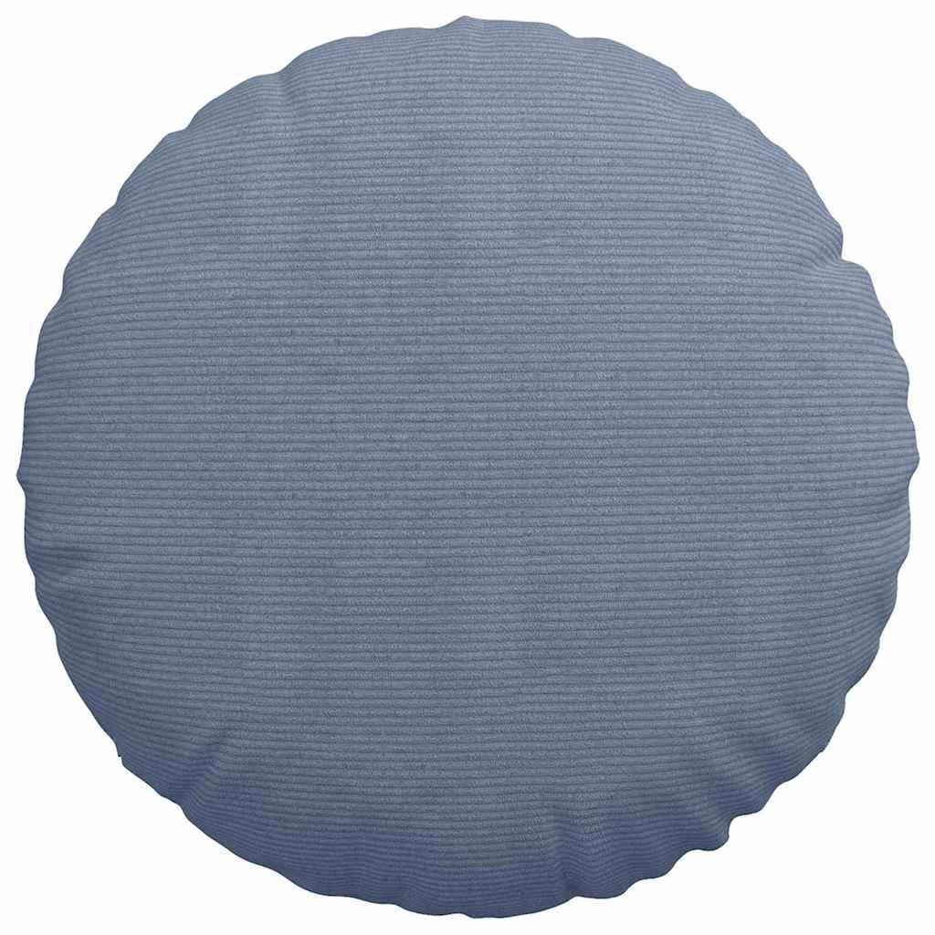 2er Set Sitzkissen Ø 80 cm Blau Cordstoff Bodenkissen | Große weiche Bodenkissen im 2er Set aus Cordstoff für Wohnzimmer und Leseecke, mit abnehmbarem Bezug.