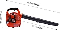 Vista 7 de Soplador de hojas a gas de mano con motor de 25.4cc y 2 ciclos, soplador de gasolina para cuidado del césped, barrido de hojas caídas y basura