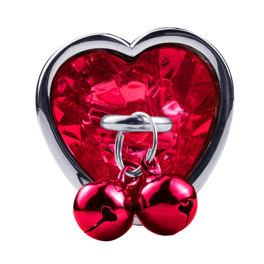 3 Pcs Metal Anal Butt Plug Toys Heart Shaped Bell Anal Trainer Jewelry Design Fetish Butt Plug Kit SM Adult Gay Anal Plugs Woman Men Sex Gifts Things for Beginners Couples (): Red