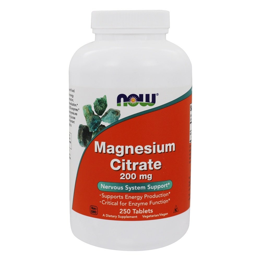 Magnesium Citrate, 200 mg, 250 Tabs by Now Foods (Pack of 3)
