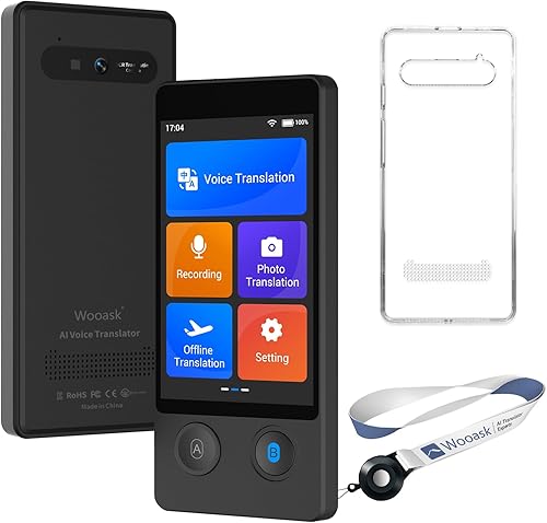 W12 Language Translator Device, 2026 Upgraded AI Translator No WiFi Needed, Support ChatGPT, 140+ Languages Instant Two-Way Translator, Offline/Photo Translation with High Accuracy (Black)