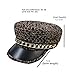 ZSKunity Women's Woven Flat Top Hat, Retro Autumn Winter Cap with Metal Chain Pearl Studs Trendy Fashion (Rhinestone Flower,One Size)