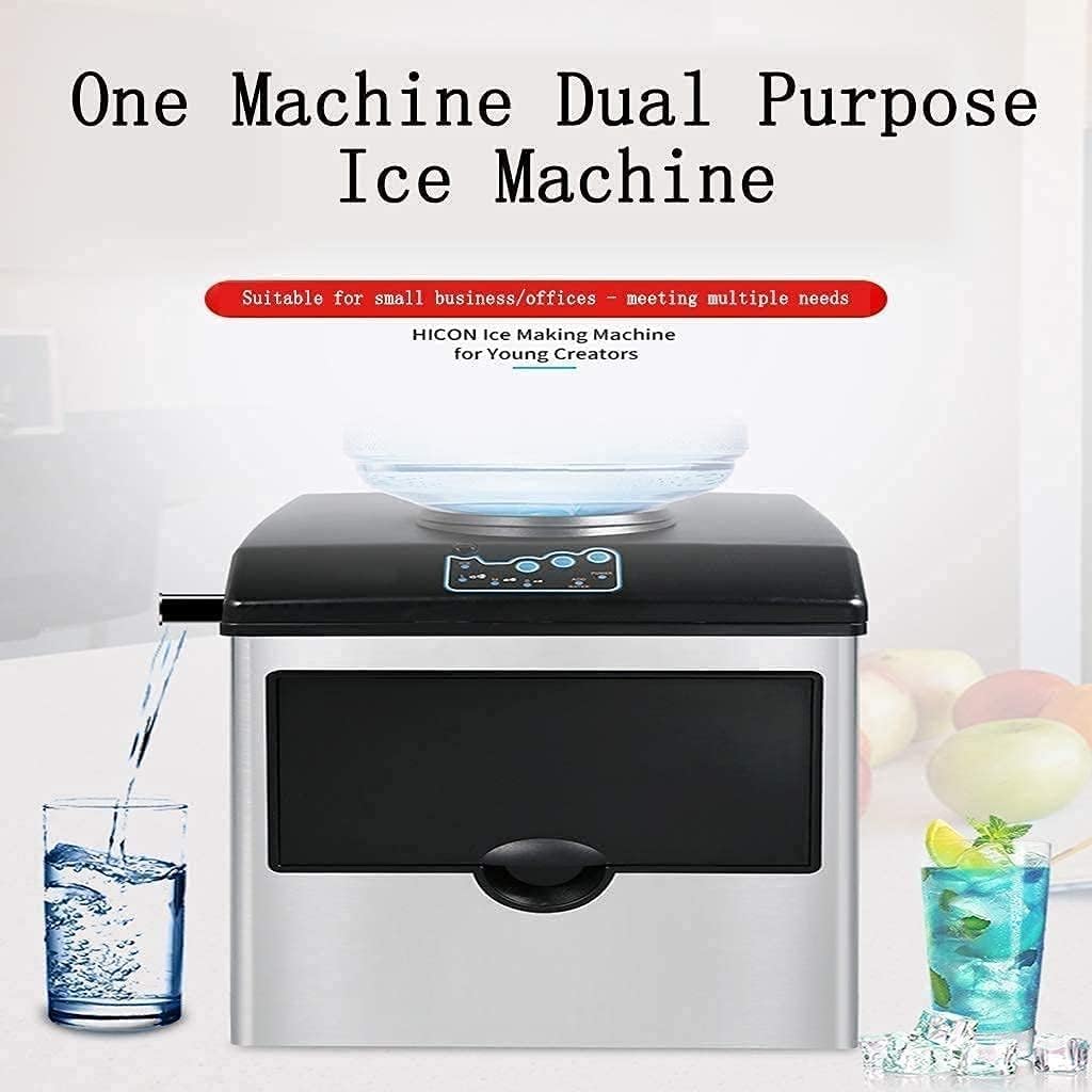 ELzEy Máquina for Hacer Hielo con Mesa de Hielo, máquina for Hacer Hielo eléctrica portátil, ultrasilenciosa, for Uso en el hogar, la Oficina, el Restaurante y el Bar