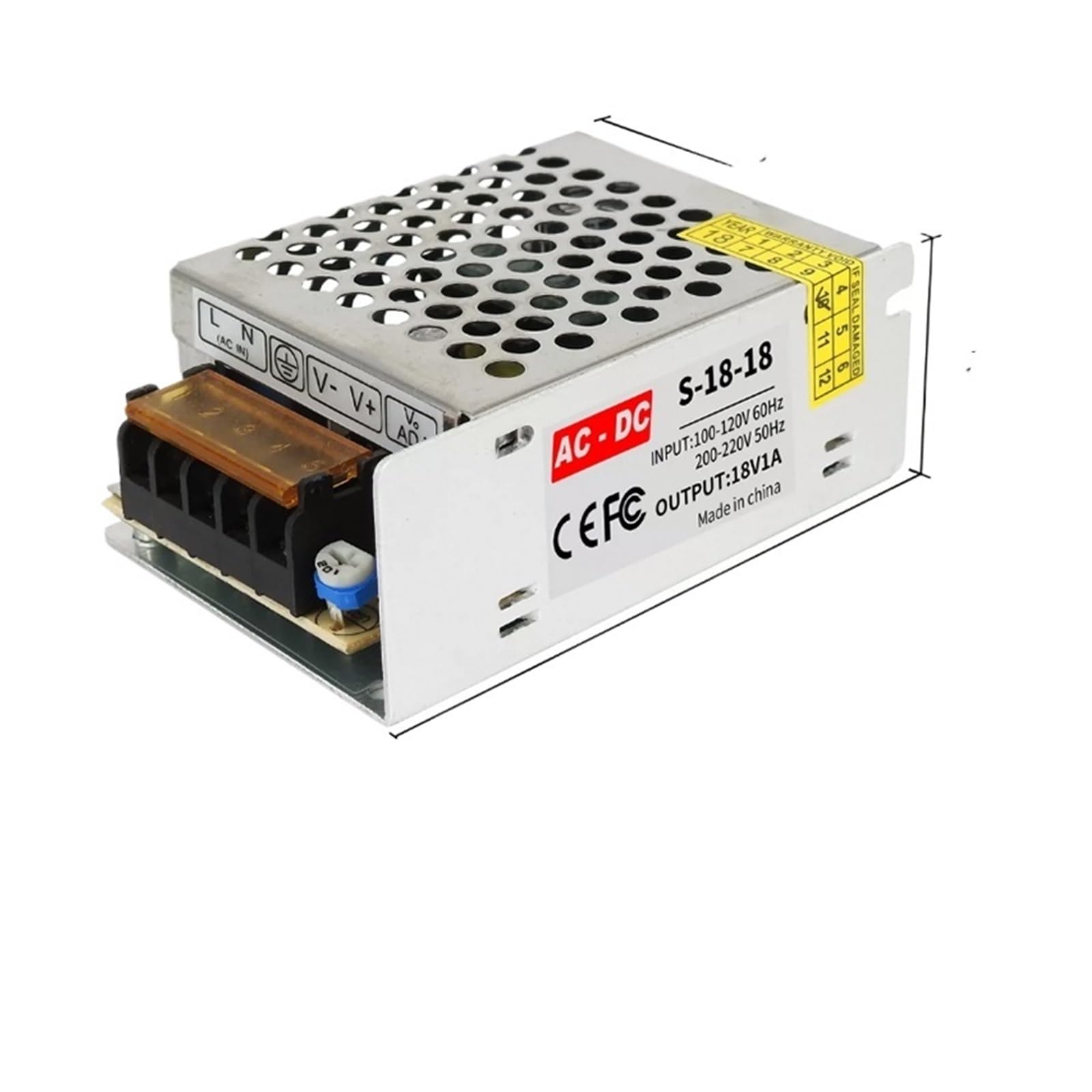CSDASW 18 V Switching Power Supply Light Transformer AC To DC 18V 1A 2A 3A 5A 6A 10A 20A Power Supply Source Adapter SMPS(18V 1A 18W)