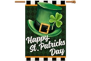 St Patrick's Day House Flag - Festive Burlap Decoration for Your Home