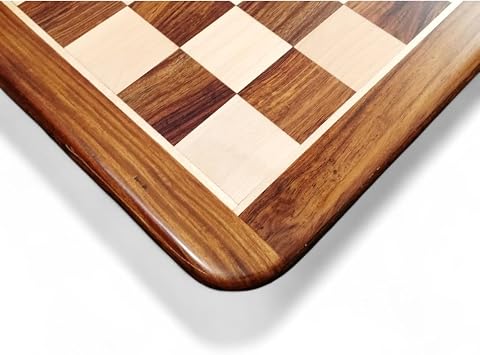 RoyalChessMall-19 Inlaid Wood Chess Board -Golden Rosewood & Maple Wood-50 mm Square
