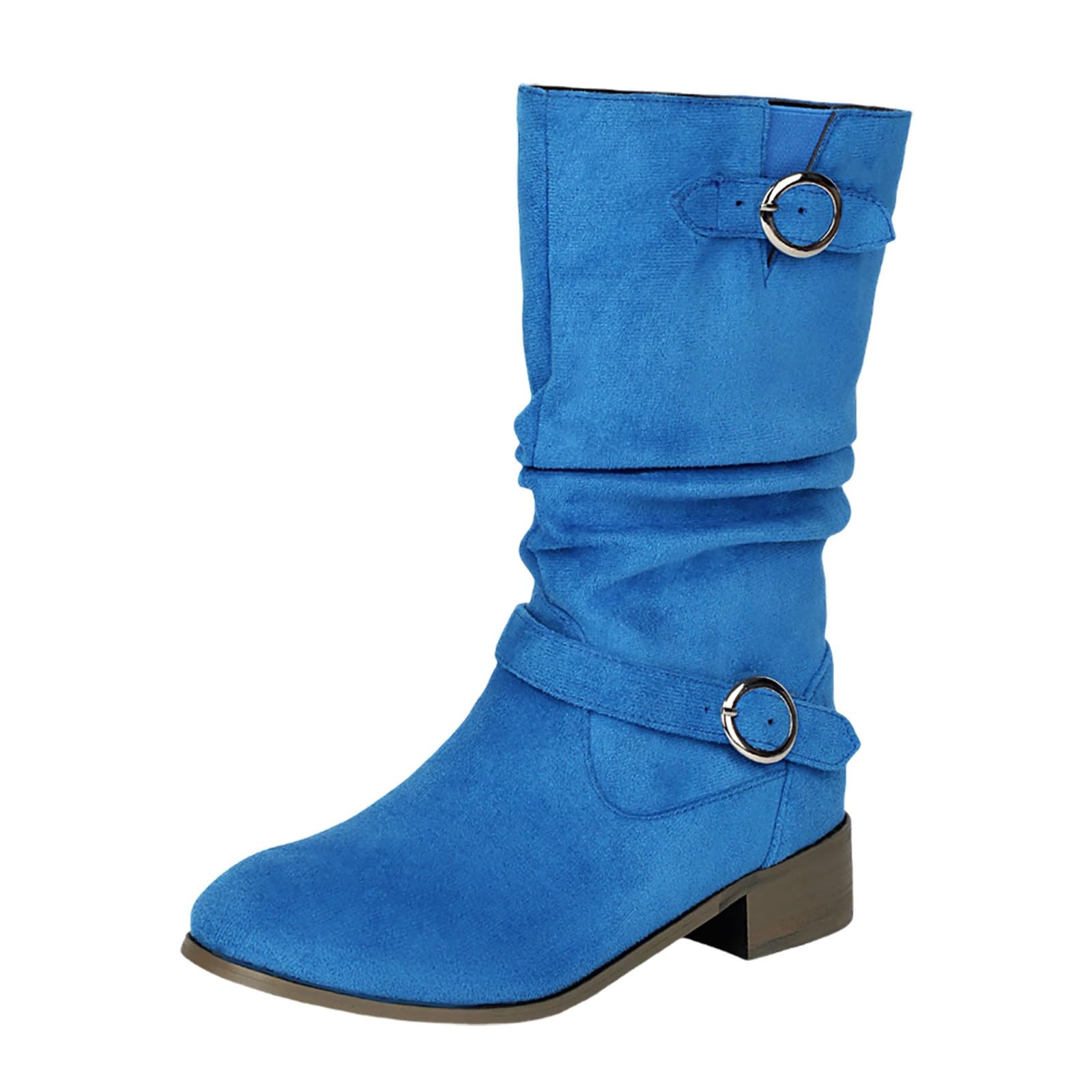 Botas de Media Pantorrilla para Mujer Calientes Zapatos Boots de Nieve Moda Casual Otoño con Aislamiento térmico Botas Altas hasta la Rodilla con borlas Vintage cilíndricos Medios Color sólido
