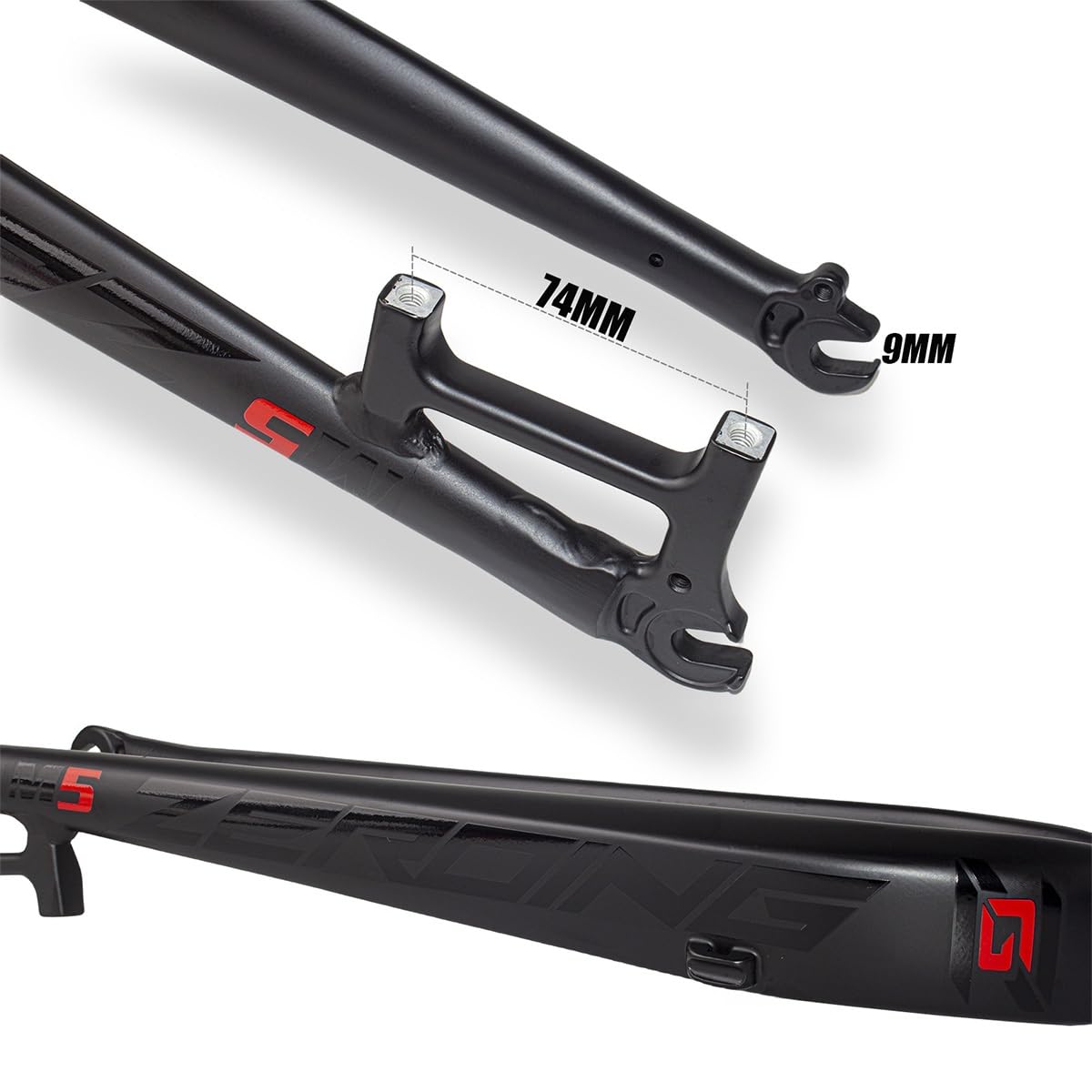 Fourches Rigides VTT 26" 27,5" 29" Universelle Fourche De Vélo en Alliage D'aluminium Ultralégère Tube Droit 1-1/8" Fourche Avant De Frein À Disque 9x100mm Libération Rapide(Black Label,29in)