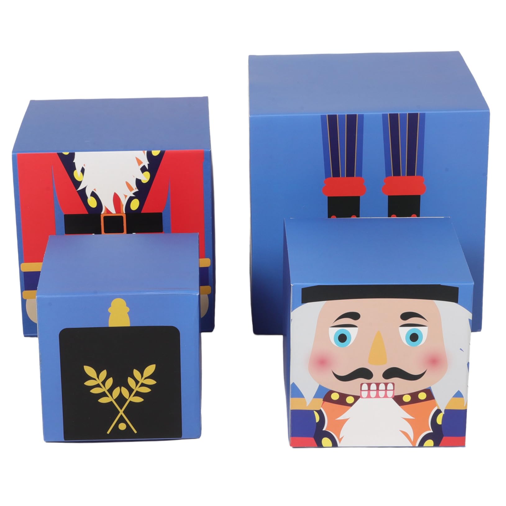 Set di Scatole Regalo Natalizie Impilabili a Tema Fiabesco Realizzate in Carta Colorata Design Raffinato, per Feste di Natale e Massimizzare lo Spazio di Conservazione