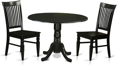 Miniatura 12 de East West Furniture DLWE5-WHI-W - Juego de mesa de comedor de 5 piezas para 4 personas, incluye una mesa de cocina redonda con gotas y 4 sillas de
