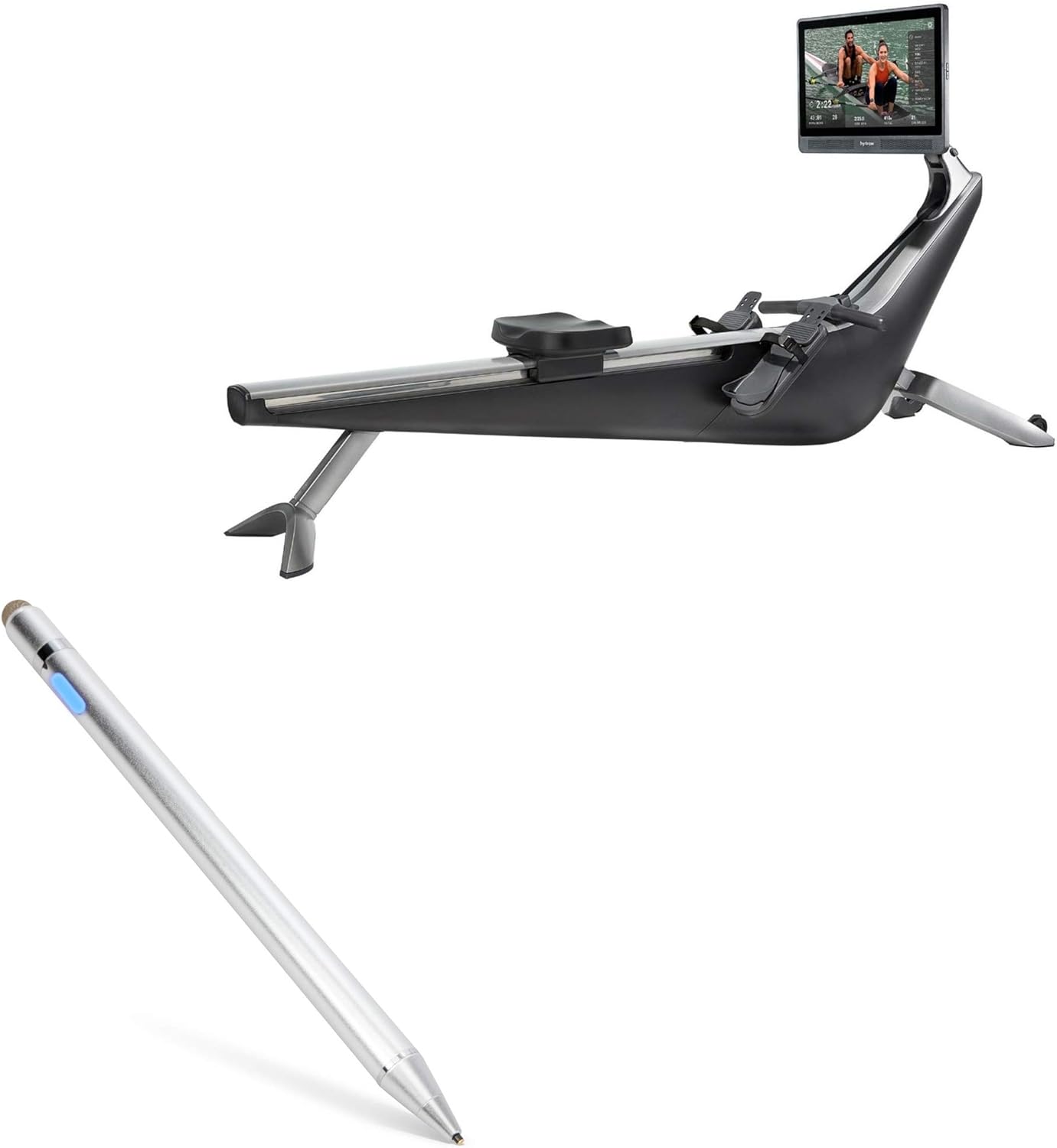 BoxWave Stylus Pen Compatible with Hydrow Rower – AccuPoint Active Stylus, Electronic Stylus with Ultra Fine Tip – Metallic Silver