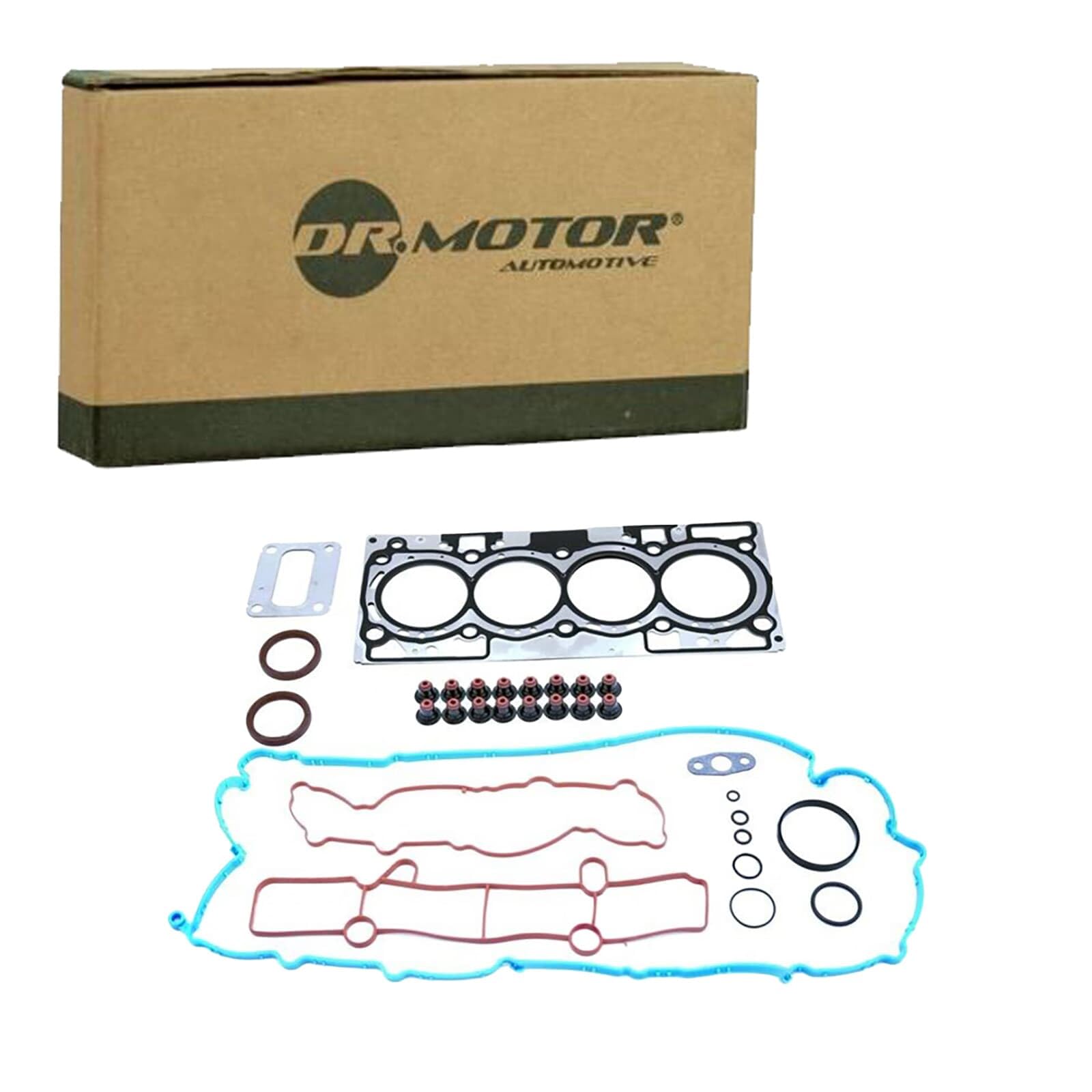 DR.MOTOR AUTOMOTIVE DRM62048S Juego de juntas culata con junta para la tapa de culata de cilindro con junta de culata con junta de vástago de válvula con junta(s) para colector de admisión con
