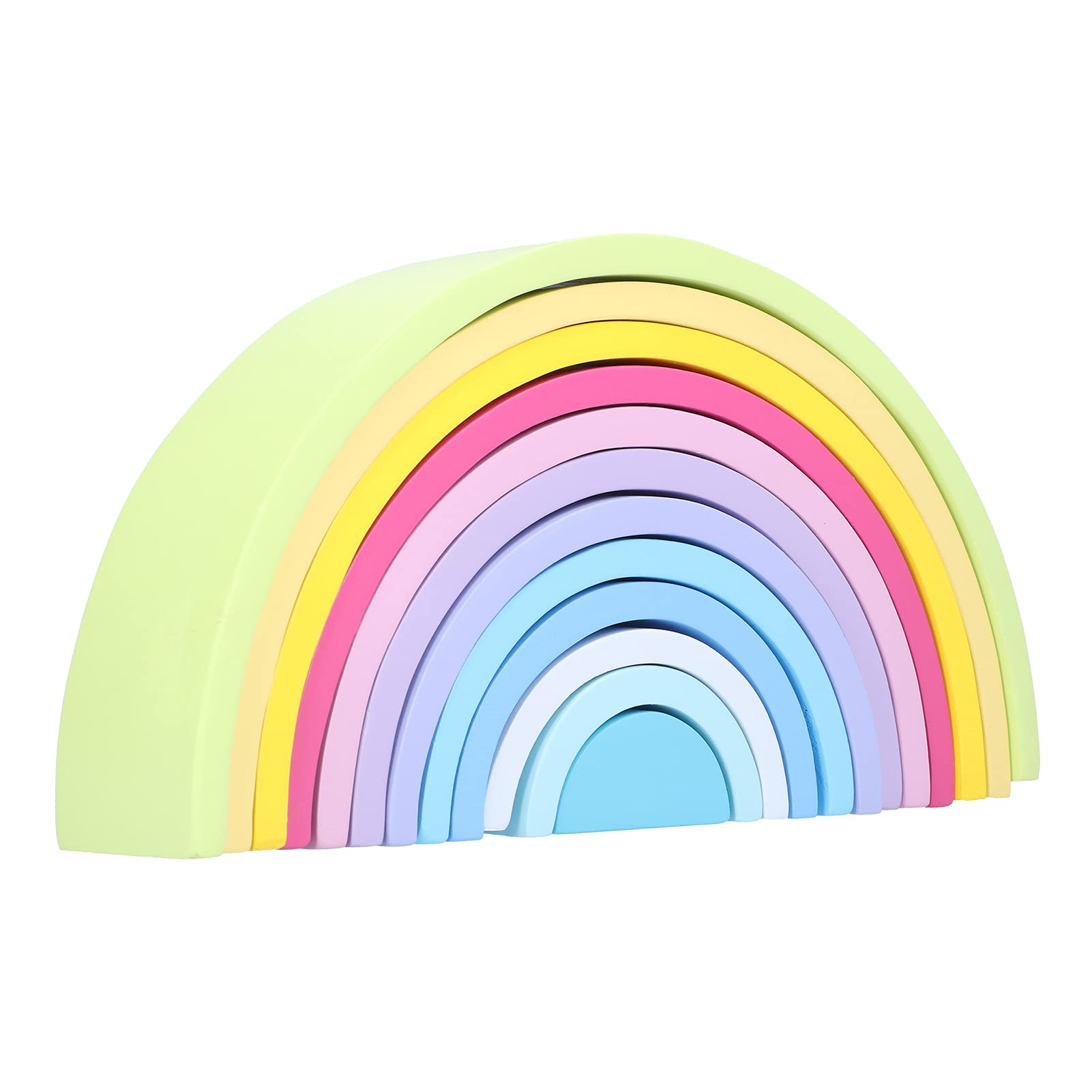 ANGGREK Children's Building Blocks, Delicate and Fun Colorful Wooden Semi-Circular Building Blocks for Children's Toy for Kids for Education Toola (Macaron color)