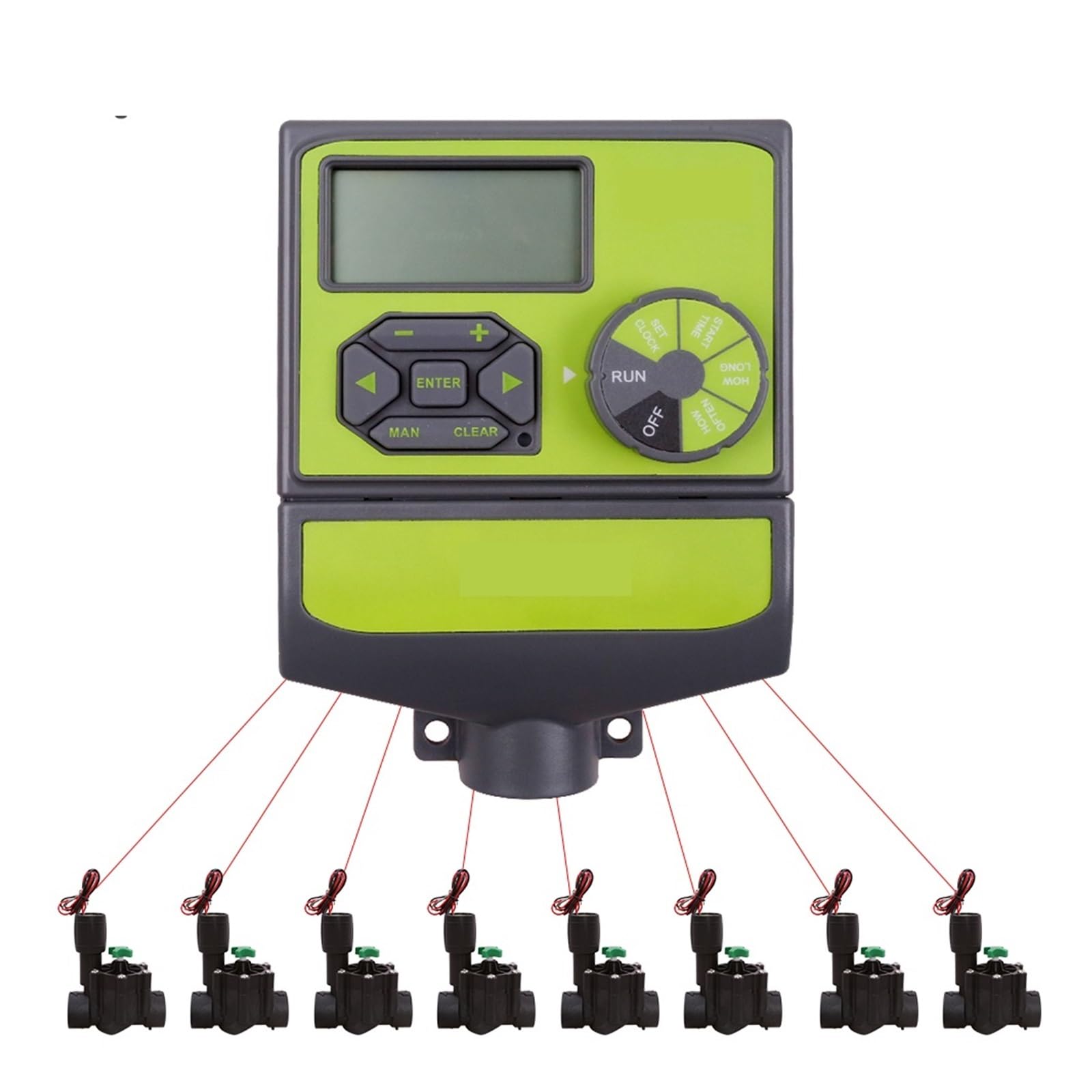 Controlador de riego automático for jardín 8 estaciones con entrada CC 3 V, temporizador agua, sistema utilizado válvula 9-12(1 inch)