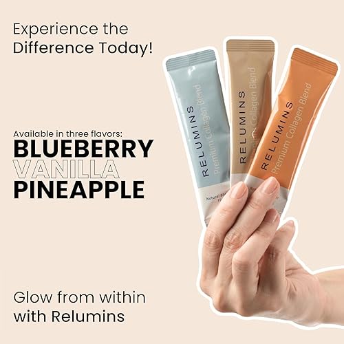 Miniatura 5 de Relumins Mezcla de colágeno premium sabor vainilla 10 sobres y gluta 1000 cápsulas vegetarianas soporte para la piel - Paquete