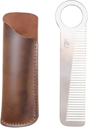 Miniatura 4 de Hide & Drink, Estuche de peine rústico (peine no incluido), funda protectora, funda elegante, cuidado personal, accesorios de peluquería, cuero de