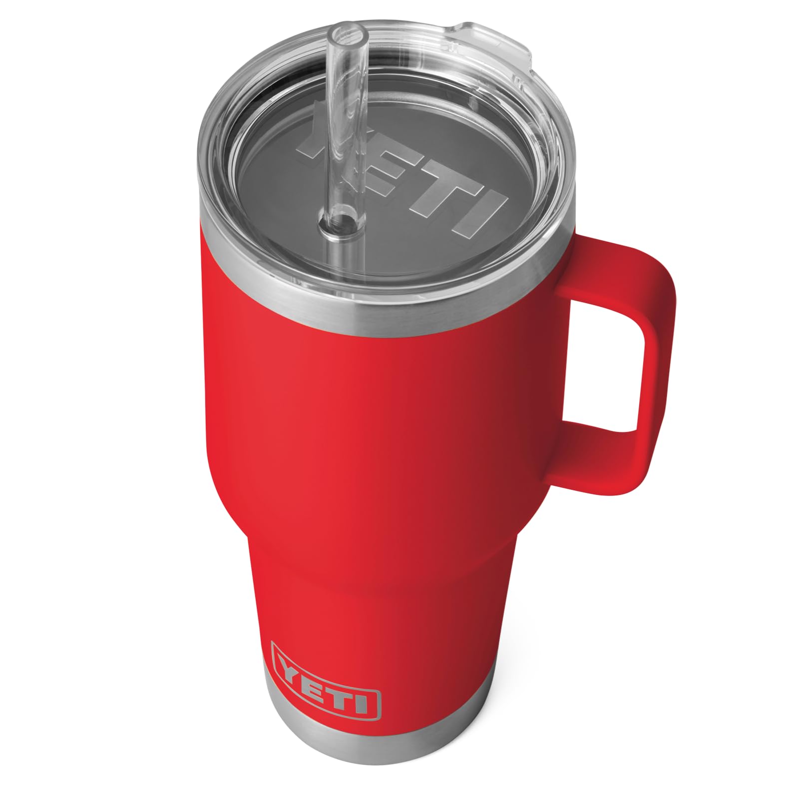 YETI Rambler Straw Mug, Stainless Steel Vacuum Insulated Mug with Stronghold Lid, Rescue Red, 35 oz (1 l)