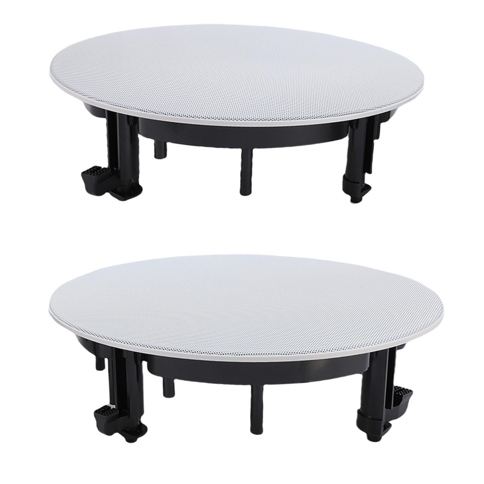 Sxhlseller Lot de 2 Grilles de Haut-Parleur de Plafond Rondes Magnétiques en Métallique avec Base de Montage en ABS, Finition Blanche Pouvant être Peinte, Diamètre Extérieur 280 Mm pour