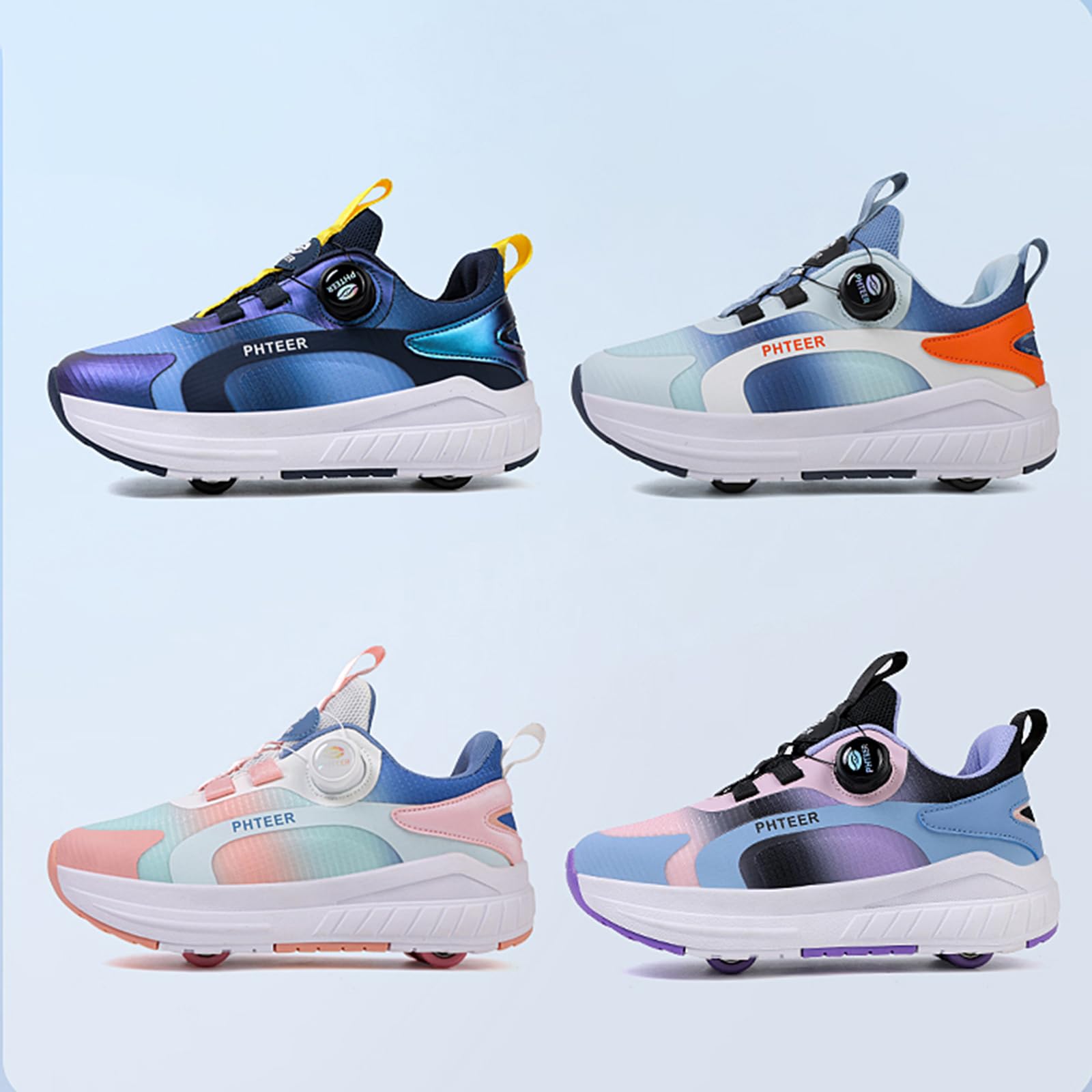 Zapatillas Deportivas con Ruedas para niños,Automática Calzado de Skateboarding,Zapatos con Ruedas para niñas,2 en 1,Multiusos,Retirable,Retráctil,para Regalos creativos de Vacaciones