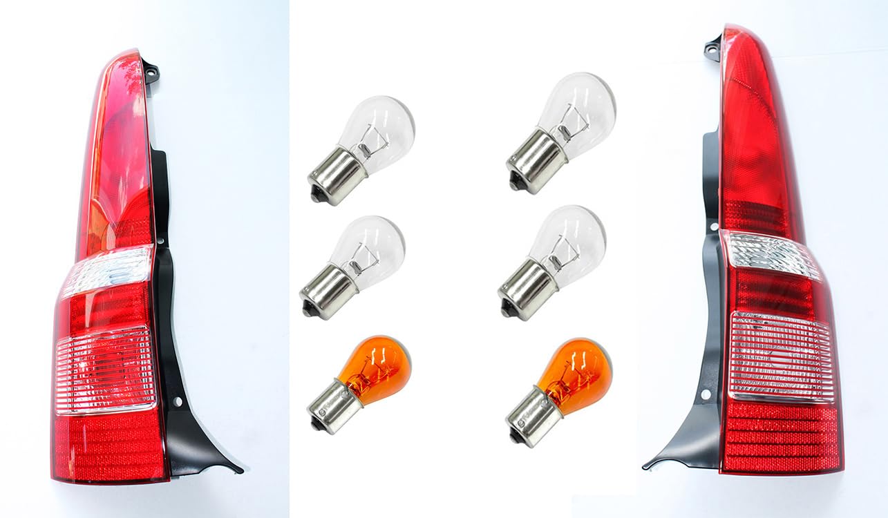 Generico COPPIA Fanale FANALINI Stop Gruppo Ottico Posteriori Corpo Nero DX -SX lato Guida e Passeggeri Completo di Lampade Specifici per Panda modello 169 prodotte dal 2003 al 2011-504100-504110