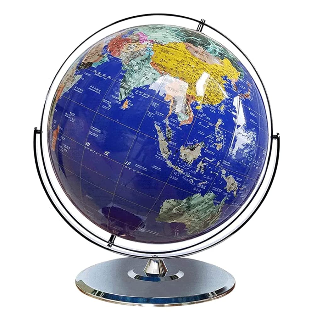 Globe, 720° Rotating Education Globe with Stand Large Desktop 19.6 in Diameter Clear Text Marking(B)
