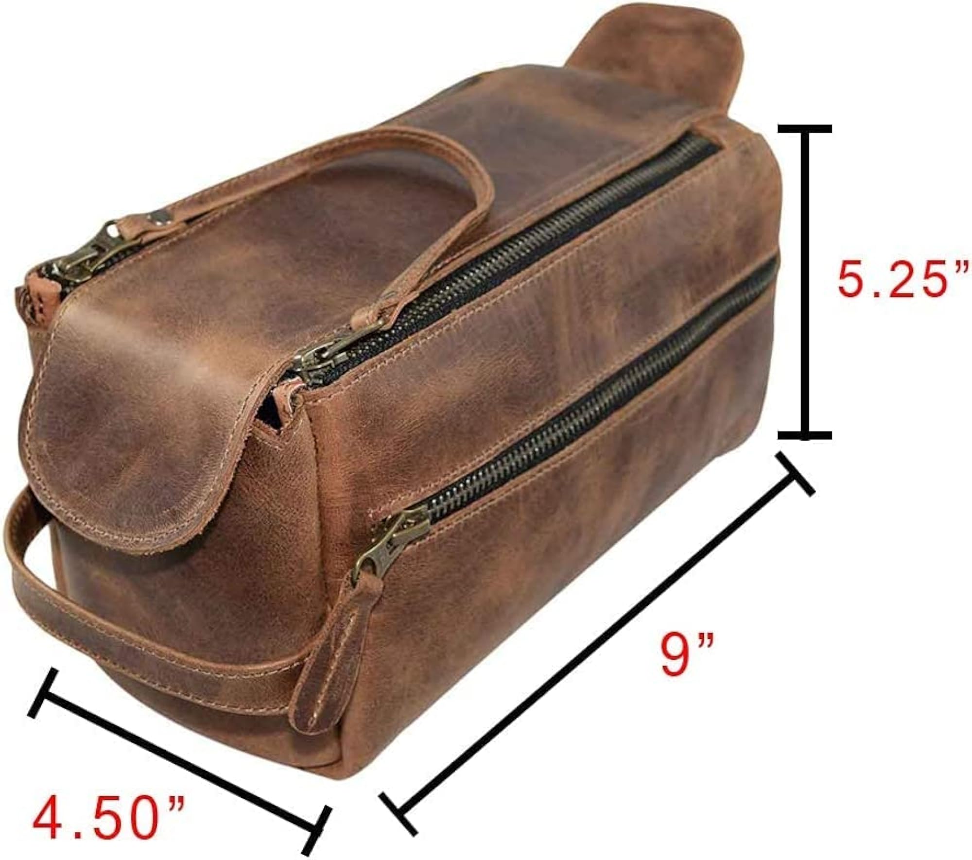 Vintage Leather Handmade Travel Toiletry Bag
