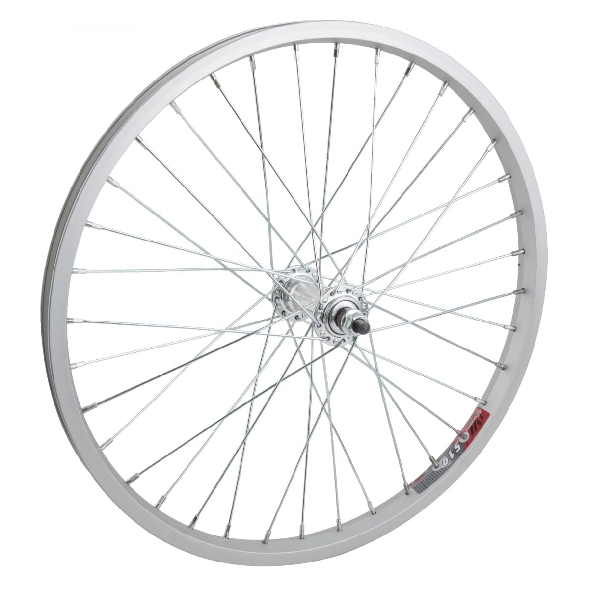 Front Bicycle Wheel 20 x 1.75, 36H, Alloy, Bolt On, Silver